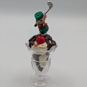 Hallmark Keepsake Sundae Golfer 1999, Mouse on Ice Cream Vintage Ornament